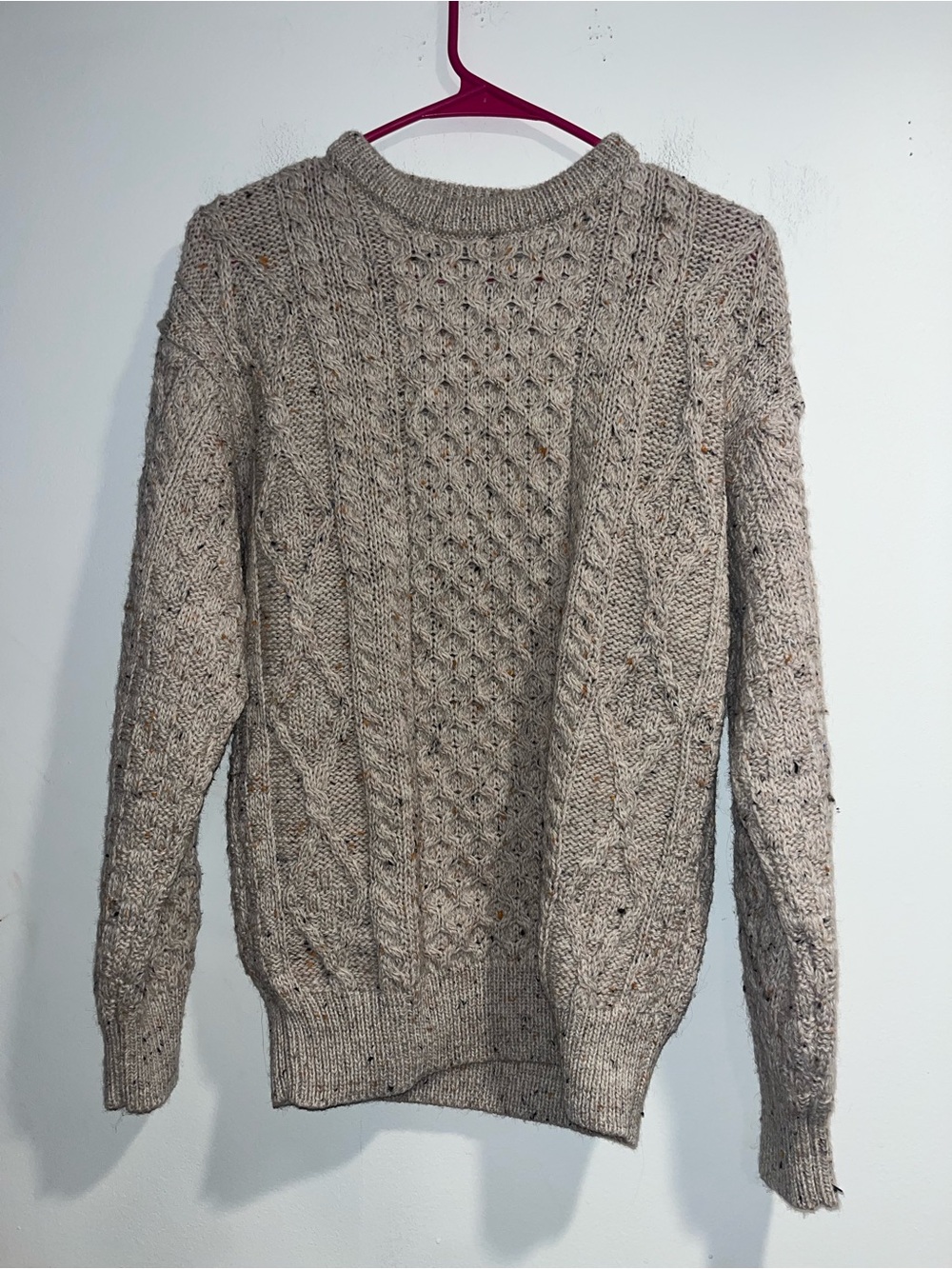 ARAN CRAFTS Wool cable knit crew neck fisherman sweater